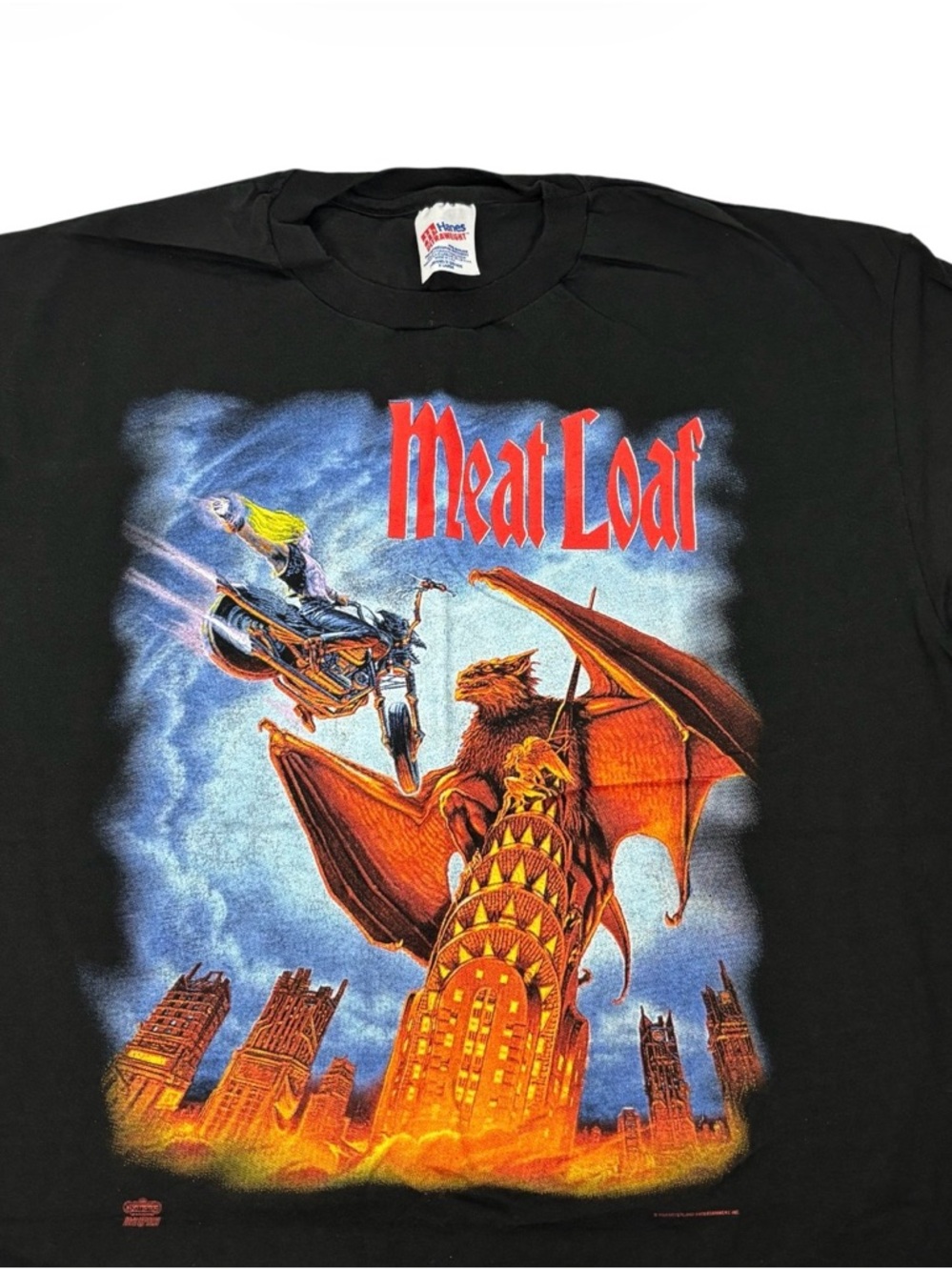 VTG Meat Loaf 90s Tour T-Shirt Mens Size XL Everything Louder Concert Black
